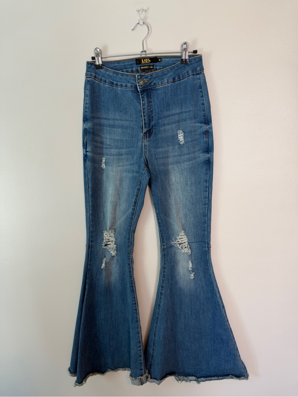 Lucky and Blessed Xtreme Flare Jeans 4 Distressed Stretchy
